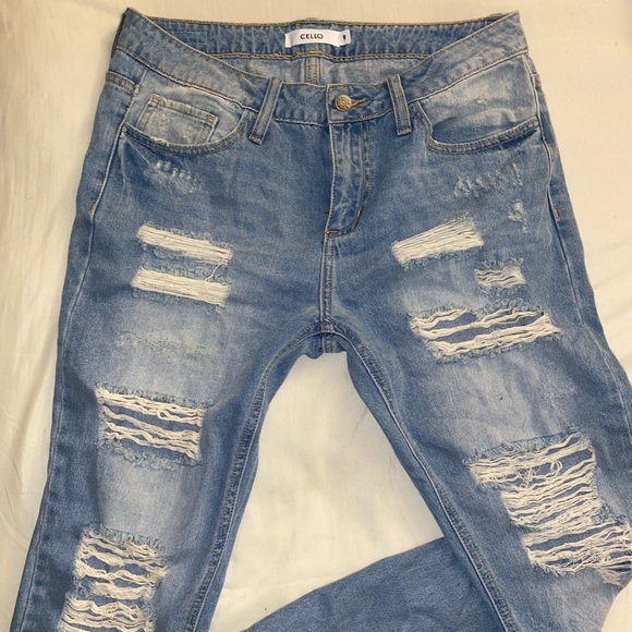 Cello Denim - Cello Distressed Light Wash Jeans - size 9